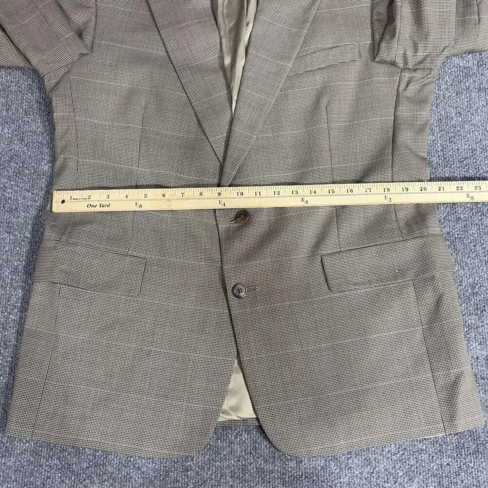 Vintage Tommy Hilfiger Blazer Mens 42R Houndstooth Sport Coat Jacket Union Made